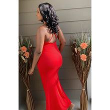 Load image into Gallery viewer, Red Cross back Maxi dress
