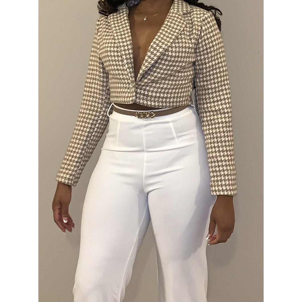 Houndstooth Crop blazer